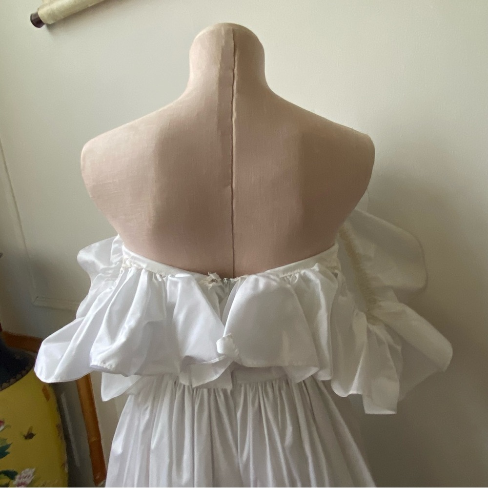 White Off-Shoulder Ruffle Ball Gown Dress - Picture 7 of 12